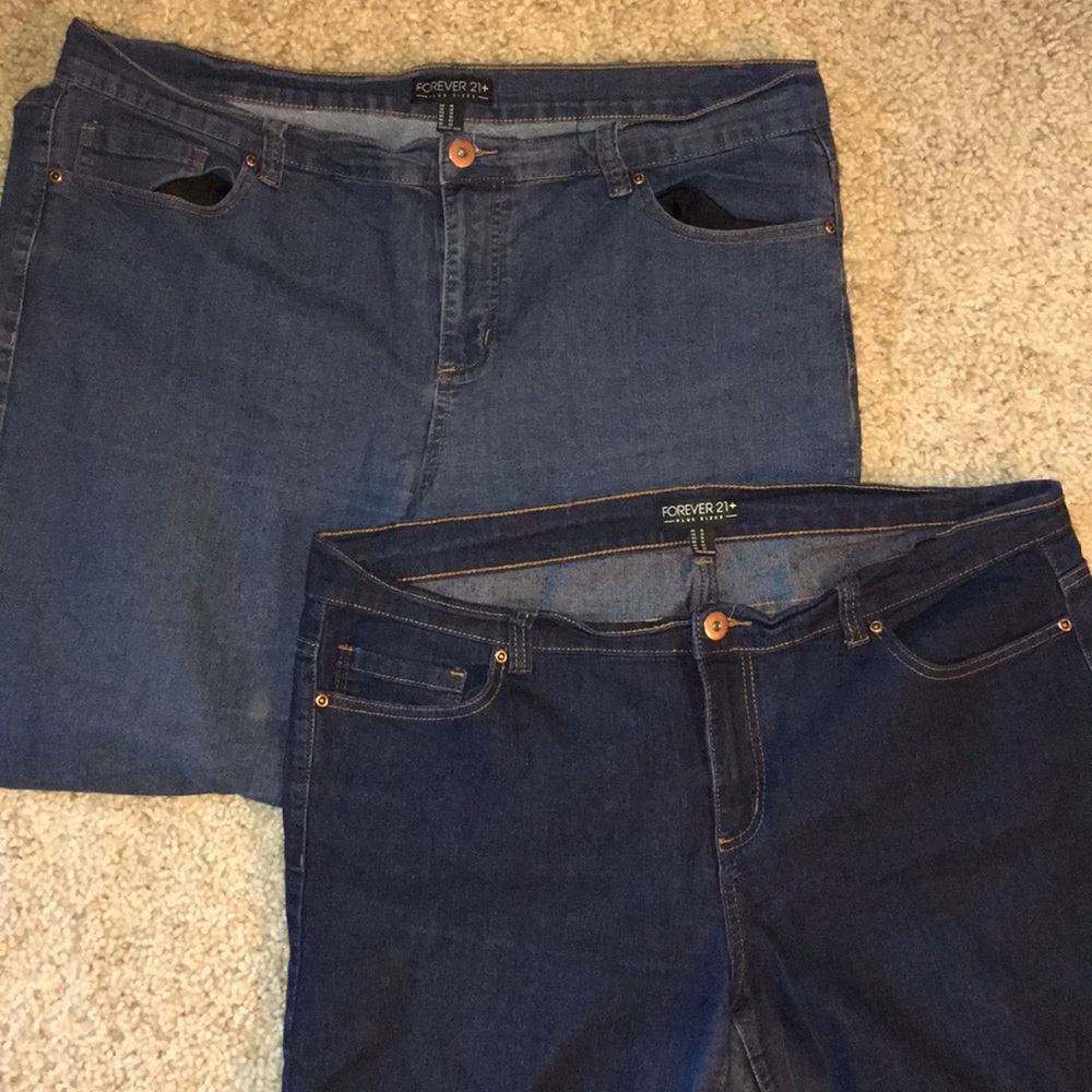 Two pairs forever 21 plus skinny jeans